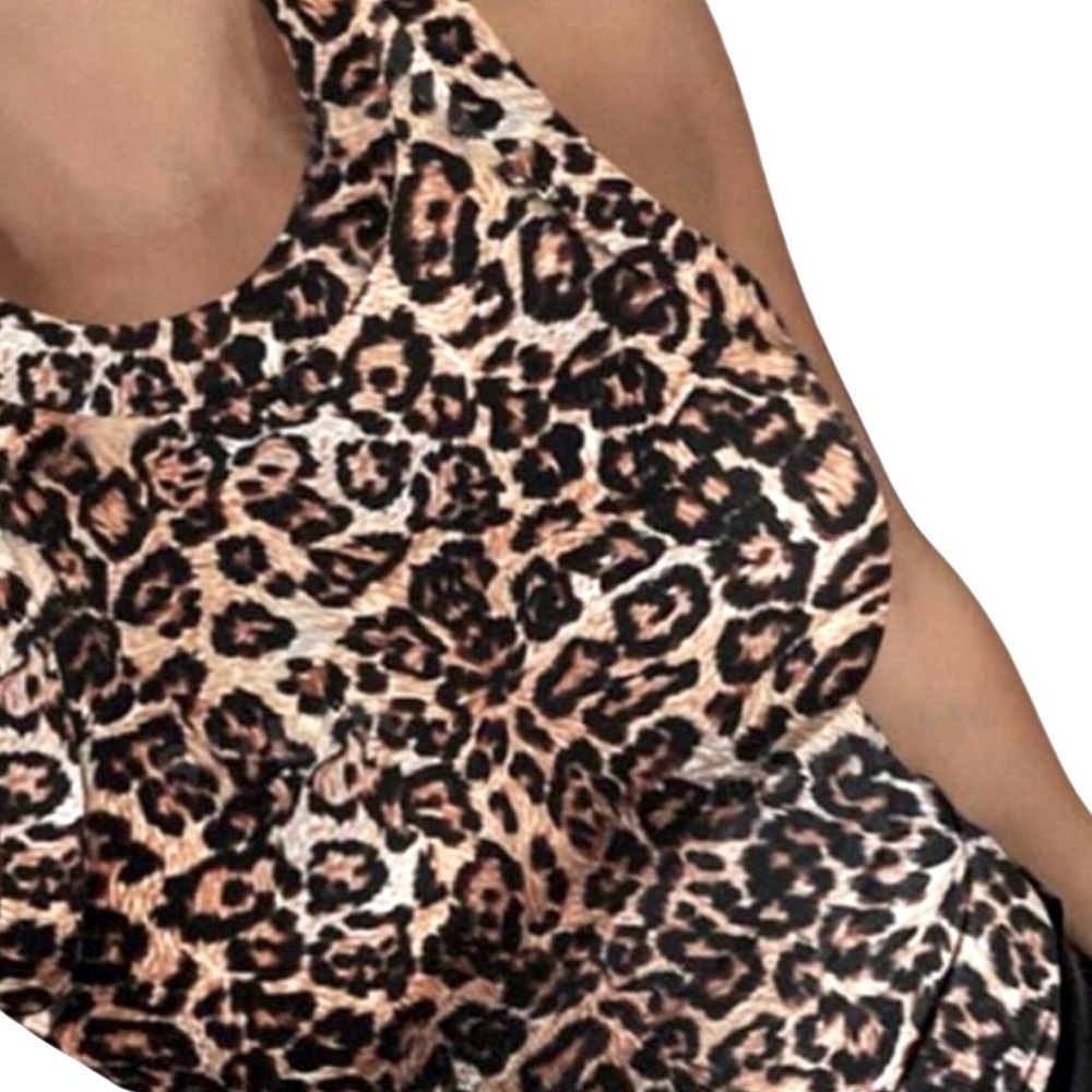 New! Animal Print (Leopard) Sleeveless Tank Top  Size L